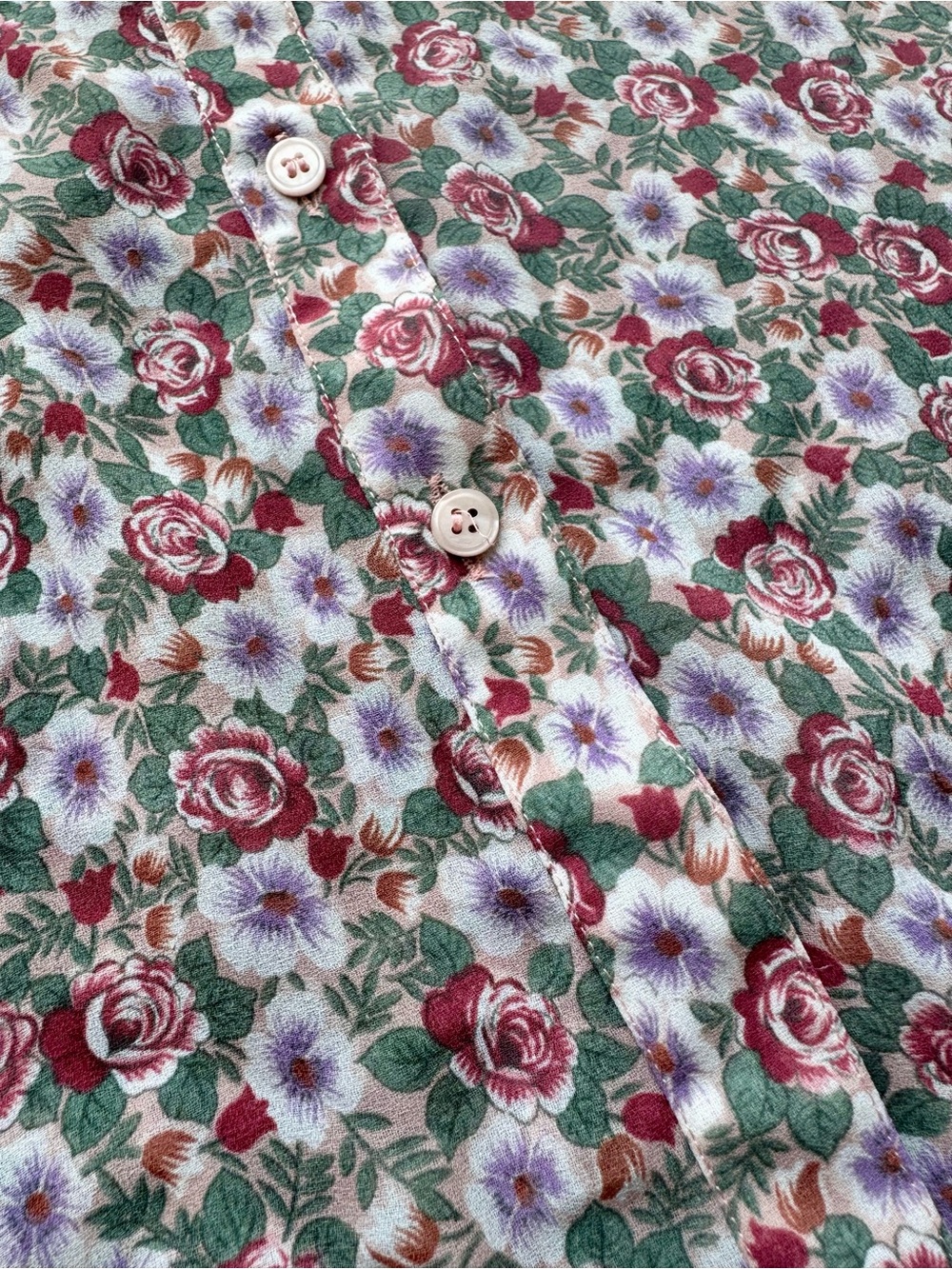 Vintage Floral Cottagecore Button-Up Top - Picture 5 of 6